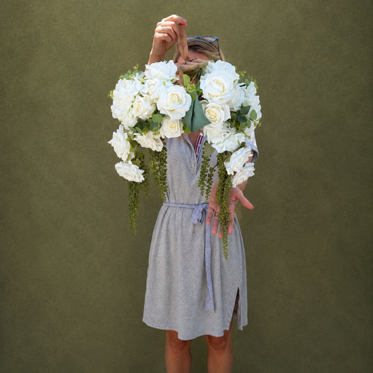 Luxury Double Cascade Bridal Bouquet – Premium Real-Touch Artificial Wedding Florals