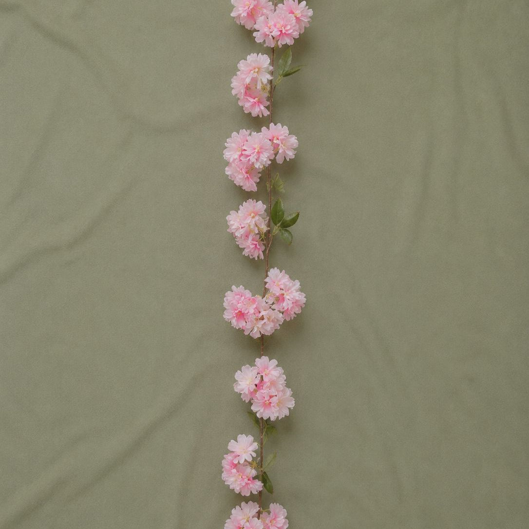 White & Pink Hydrangea Garland – 6.2 ft | Artificial Floral Vine