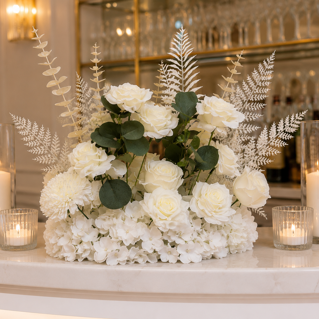 White Elegance – Premium Real Touch Artificial Floral Arrangement