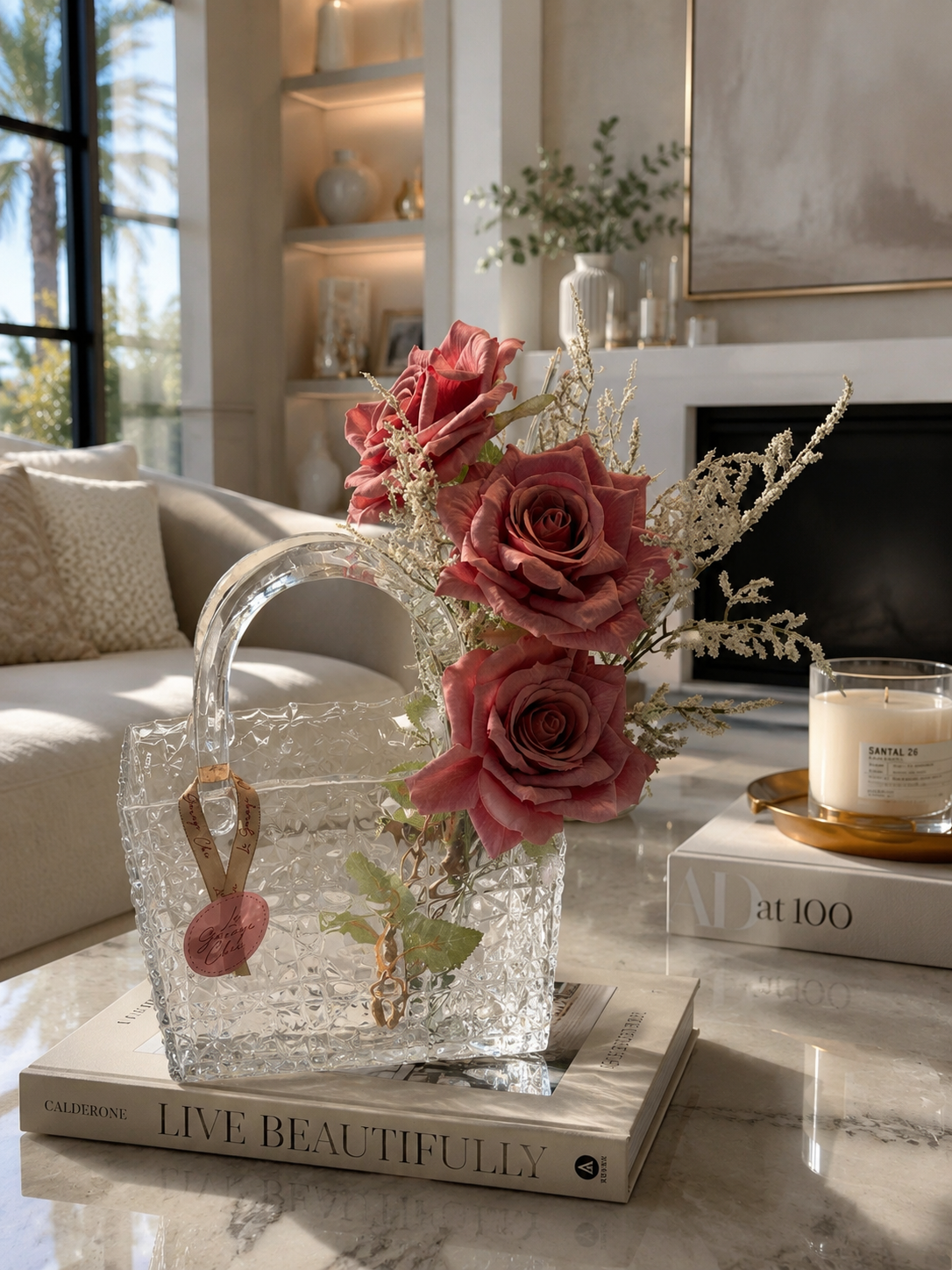 Glass Handbag Vase