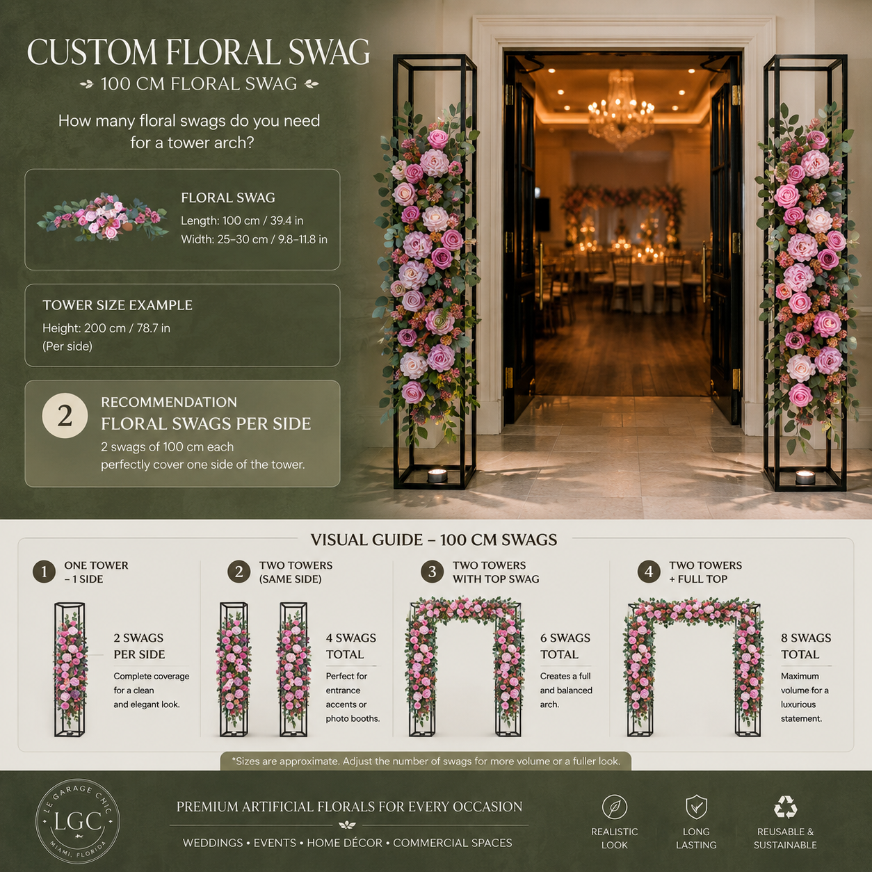 Dusty Rose &  Floral Swag