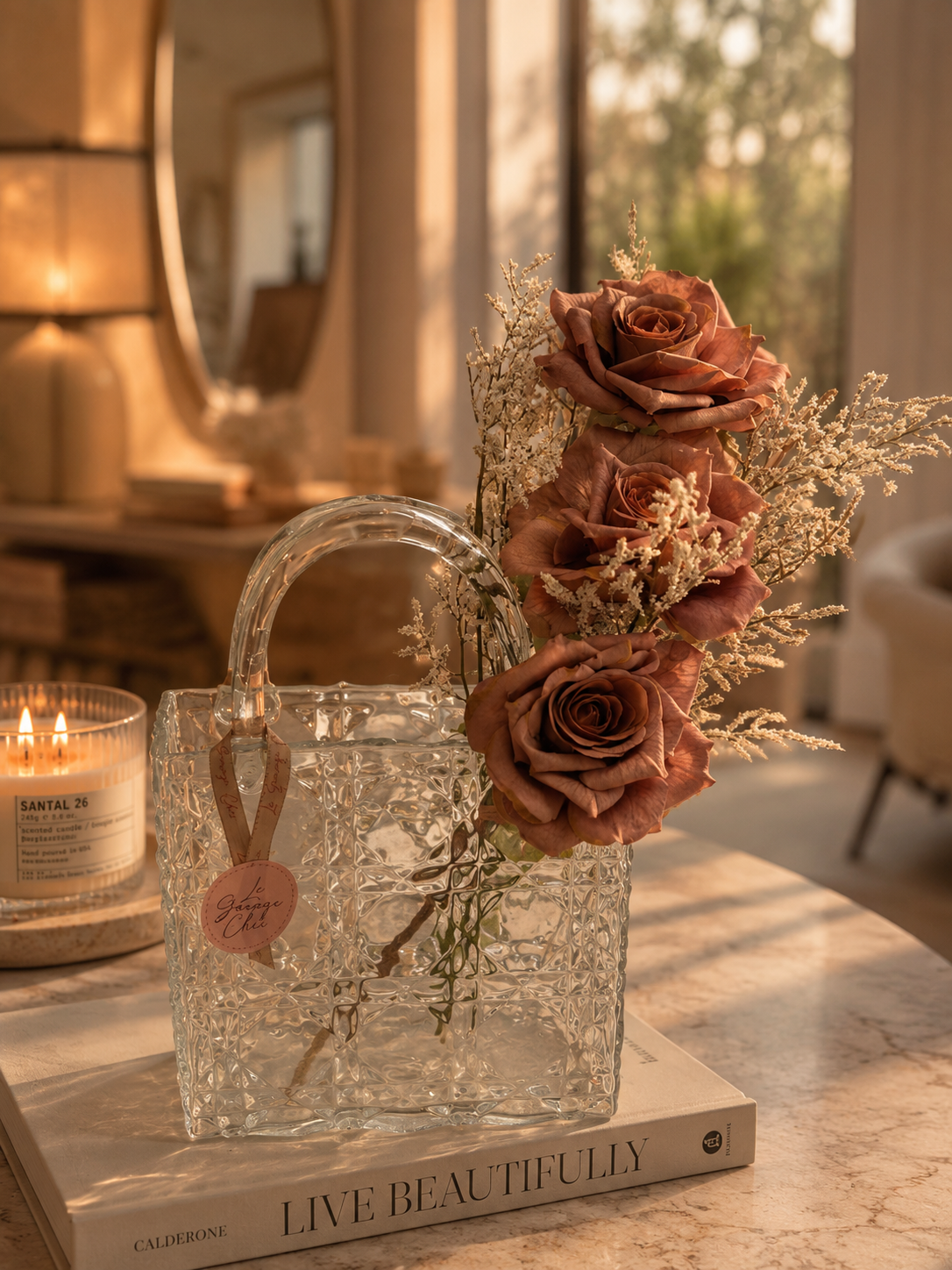 Glass Handbag Vase