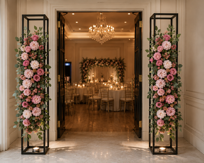 Custom Blush Rose Artificial Floral Swag – Premium Romantic Wedding Arch & Backdrop Accent