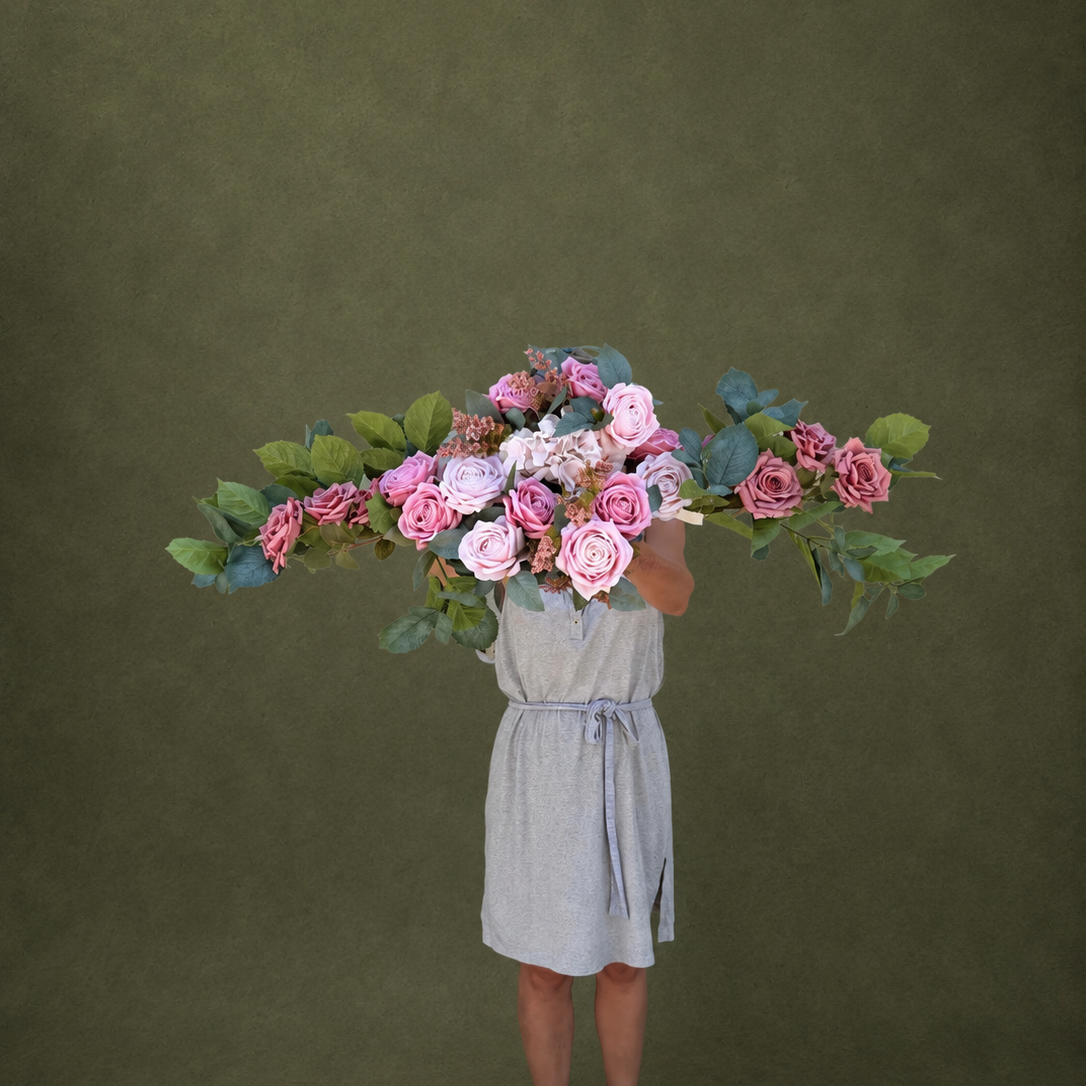 Dusty Rose &  Floral Swag