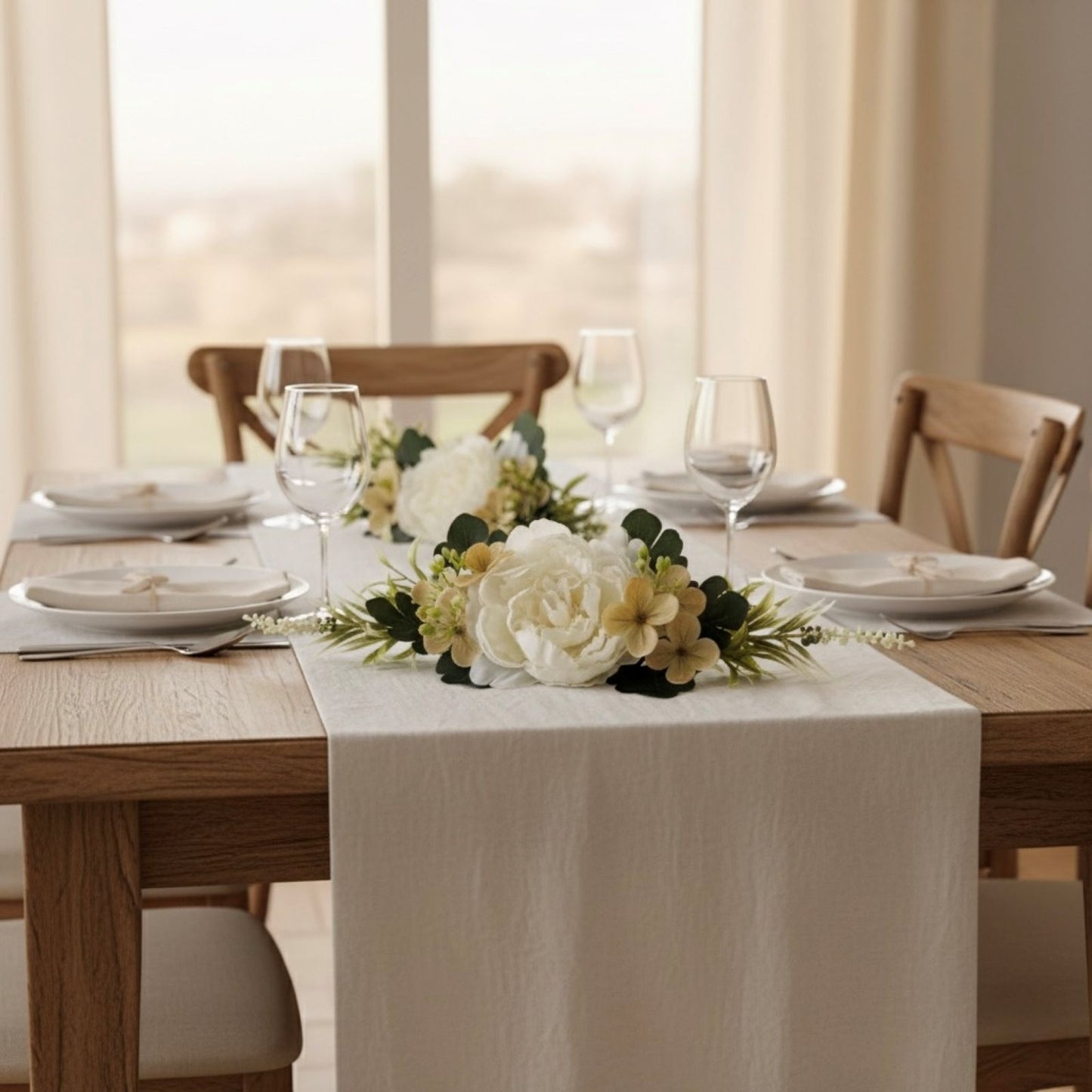 Custom Floral Chair Accent – White Garden Collection