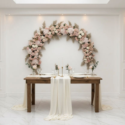 Pink, Cream & White Premium Floral Bouquet – Luxury Pre-Arranged Artificial Centerpiece