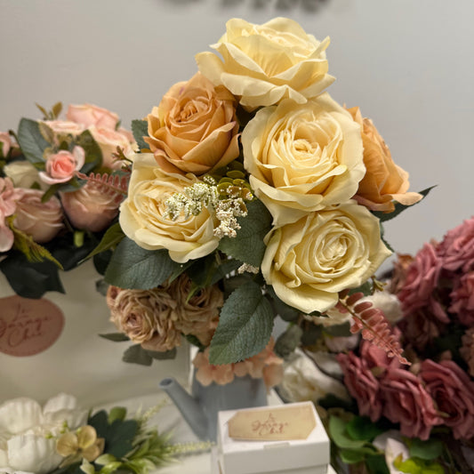 Flowers Bouquet - Pink, White, Beige & Ivory-  LGC/TA-RR-2