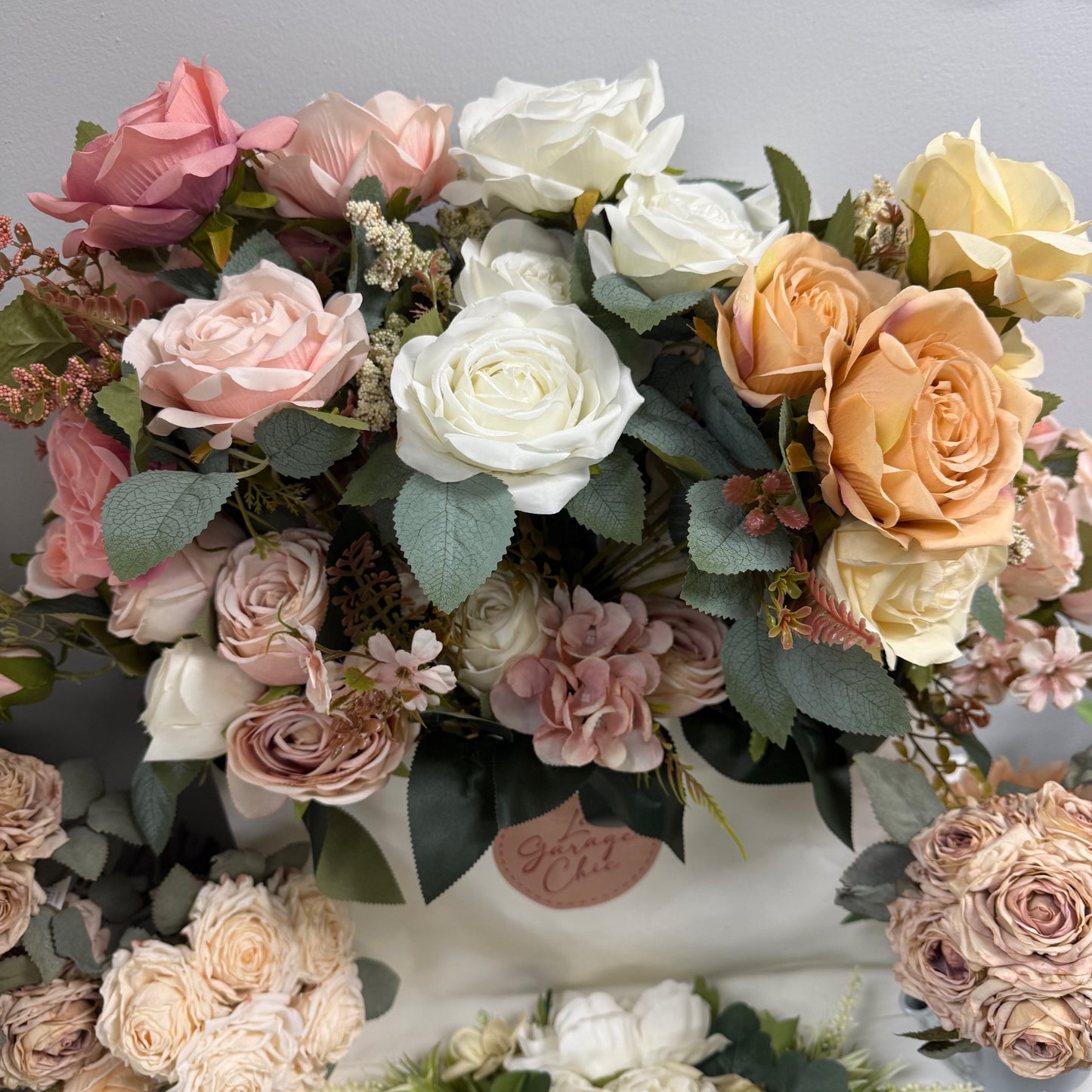 Flowers Bouquet - Pink, White, Beige & Ivory-  LGC/TA-RR-2