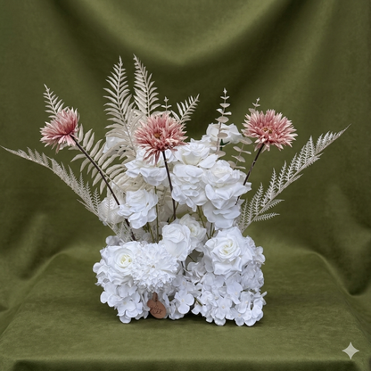 White Elegance Real-Touch Artificial Floral Centerpiece – Premium Faux Arrangement