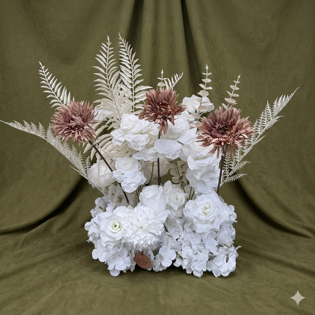 White Elegance – Premium Real Touch Artificial Floral Arrangement