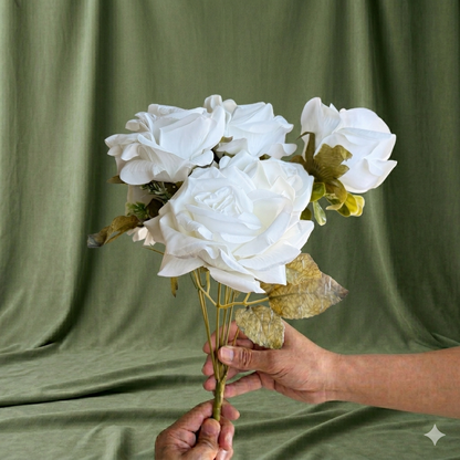 Premium Artificial Rose Bouquet – Realistic Luxury Hand-Tied Floral Arrangement