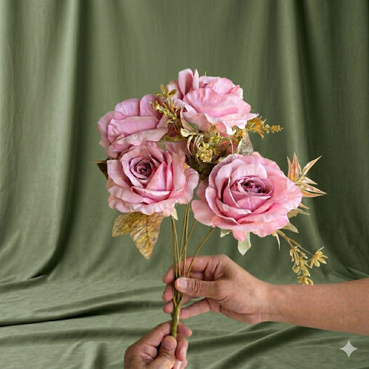 Elegant Artificial Rose Bouquet | Premium Silk Floral Arrangement for Home & Wedding Decor