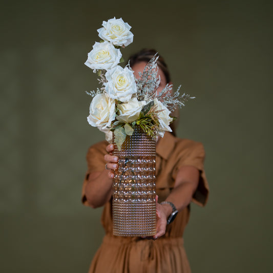 Geometric Glass Vase,  Floral Arrangements