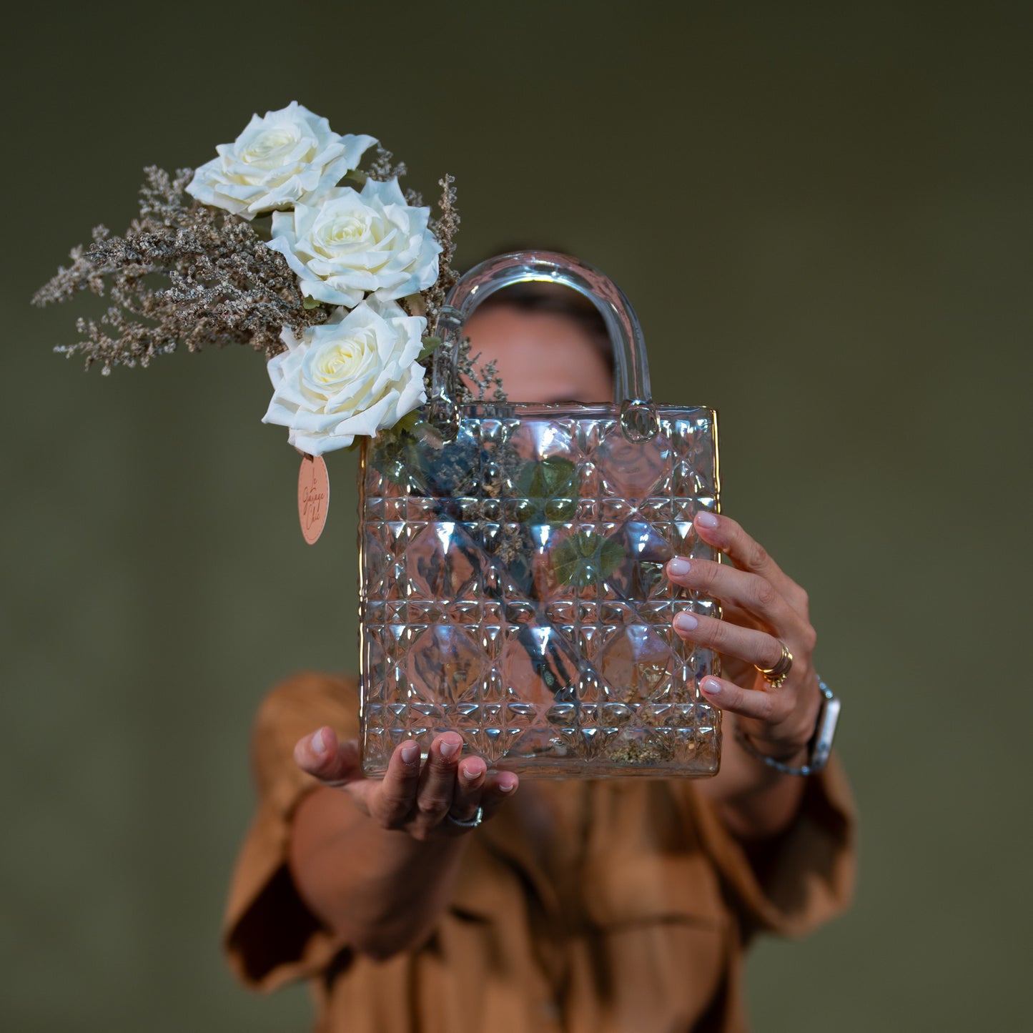 Glass Handbag Vase