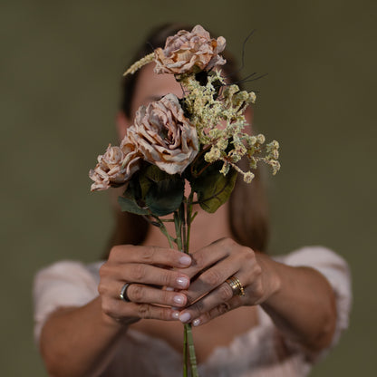 Beige Premium Tonal Floral Bouquet – Luxury Pre-Arranged Artificial Centerpiece
