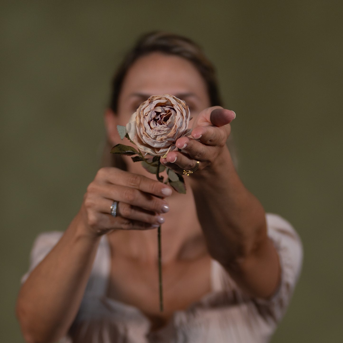 Artificial Rose Stem- Vintage Rose & Cream LGC/PA-IR