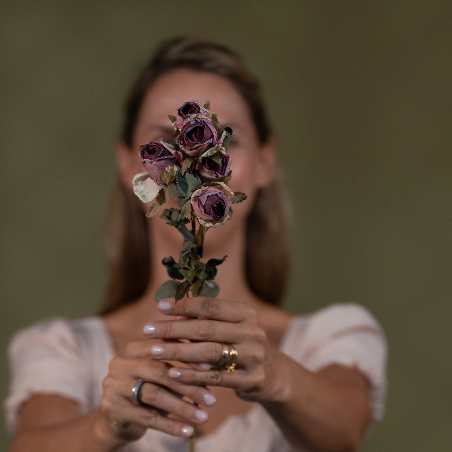 Artificial Rose Stem Bouquet – Rustic Terracotta & Burgundy Floral Decor