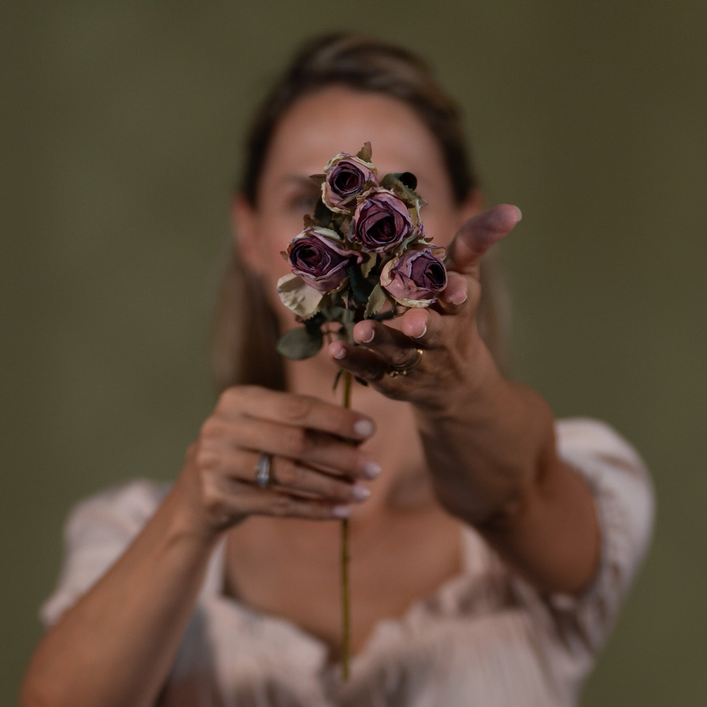 Artificial Rose Stem Bouquet – Rustic Terracotta & Burgundy Floral Decor