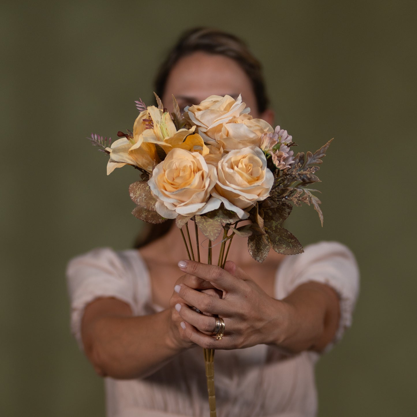 Flowers Bouquet- Peach, Cream & Vintage Rose- LGC/TA-BRL