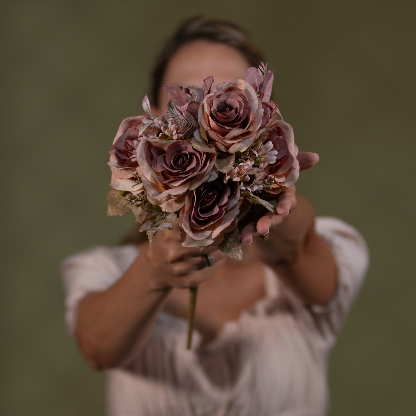 Flowers Bouquet- Peach, Cream & Vintage Rose- LGC/TA-BRL