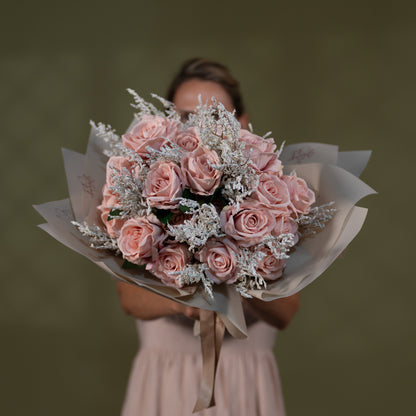 The Velvet Romance: Premium Matte Artificial Rose Bouquet for Luxury Decor