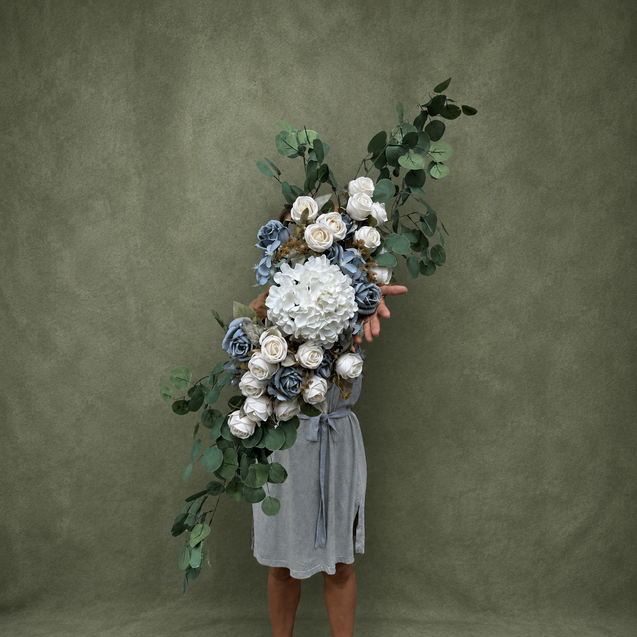 Custom Floral Swag (Dusty Blue)