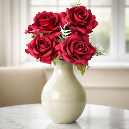 White Rose Premium Bridal Bouquet – Luxury Hand-Tied Artificial Wedding Flowers