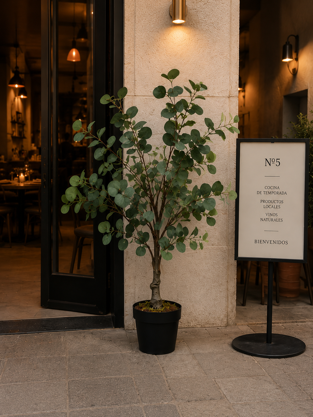 Artificial Eucalyptus Plant 85 cm with Black Pot