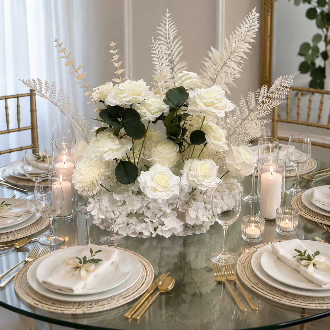 White Elegance – Premium Real Touch Artificial Floral Arrangement