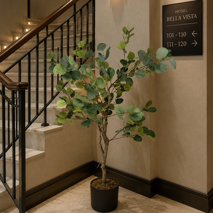Eucalyptus with Pot – Premium Mid-Size Sage Green Artificial Potted Plant