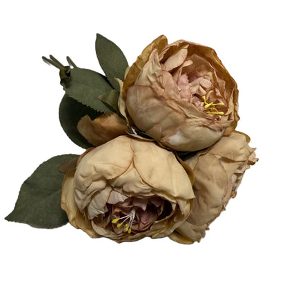 Vintage Rose & Ivory Premium Floral Bouquet – Luxury Pre-Arranged Artificial Centerpiece