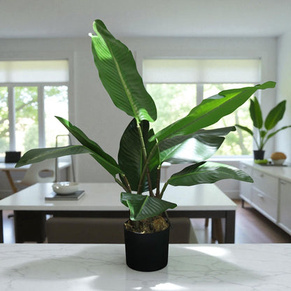 Tropical Green Leaf Tree with Pot – Premium Broadleaf Artificial Floor Tree