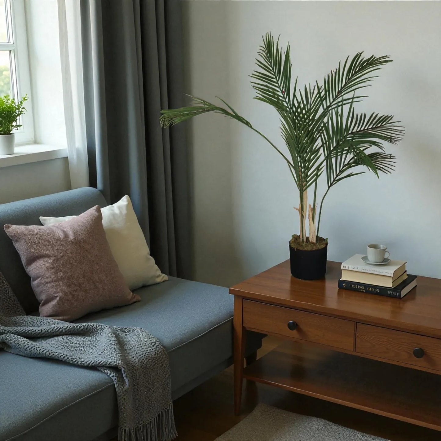 Artificial Areca Palm Tree 35” in Pot | Tropical Indoor Plant Decor