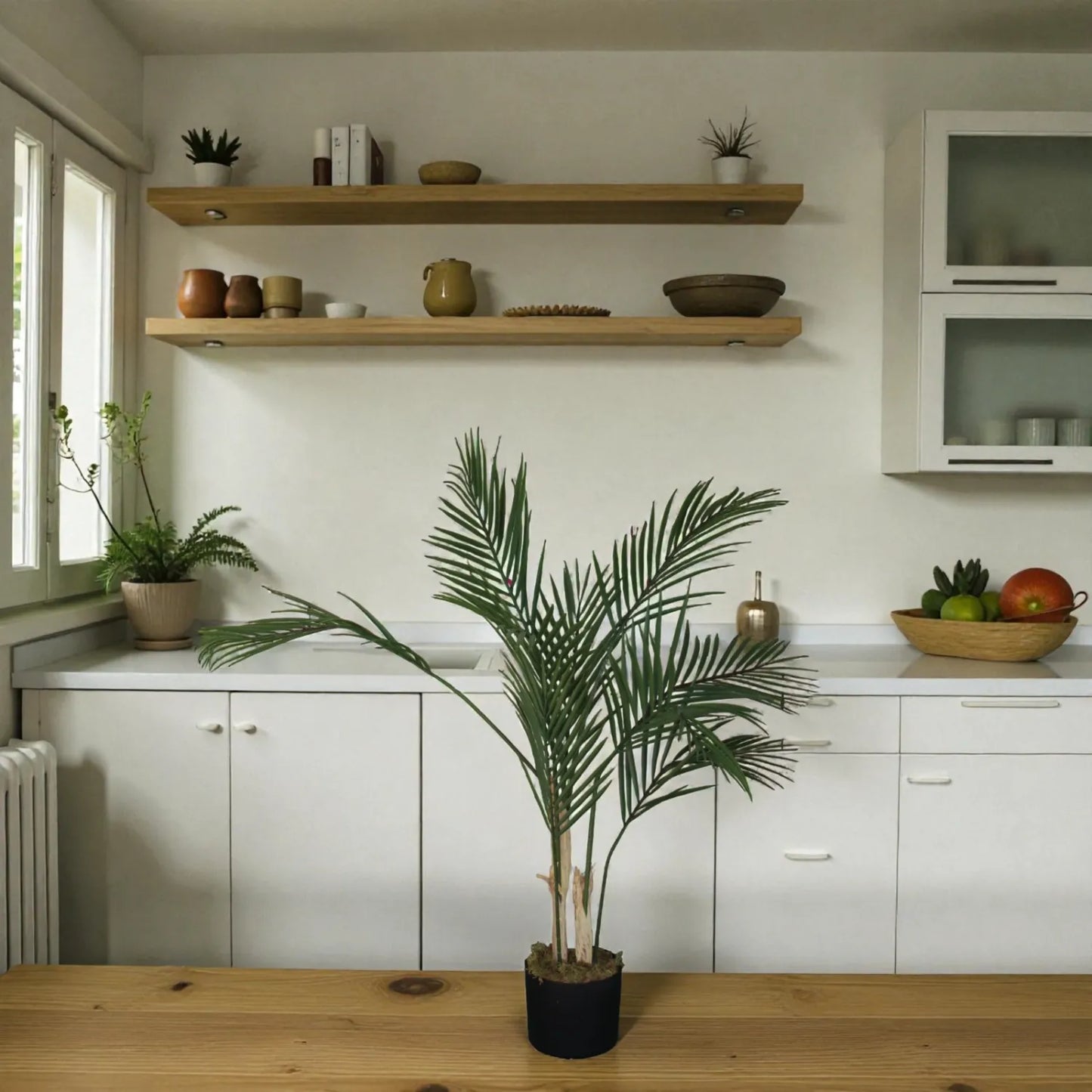 Artificial Areca Palm Tree 35” in Pot | Tropical Indoor Plant Decor