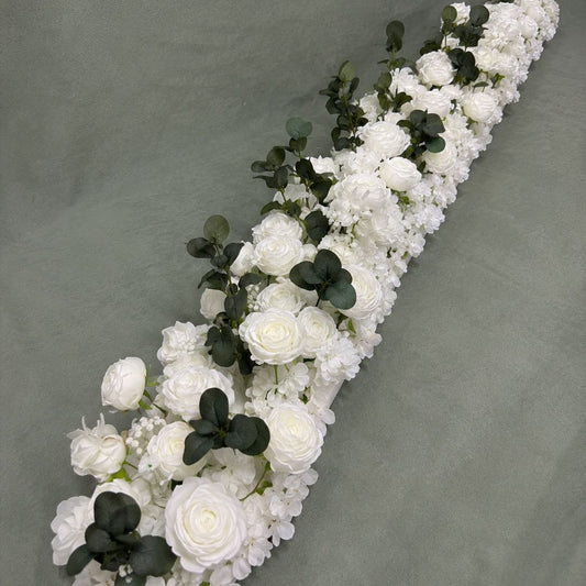 Luxury White Floral Line Garland 2M – Wedding & Event Decor
