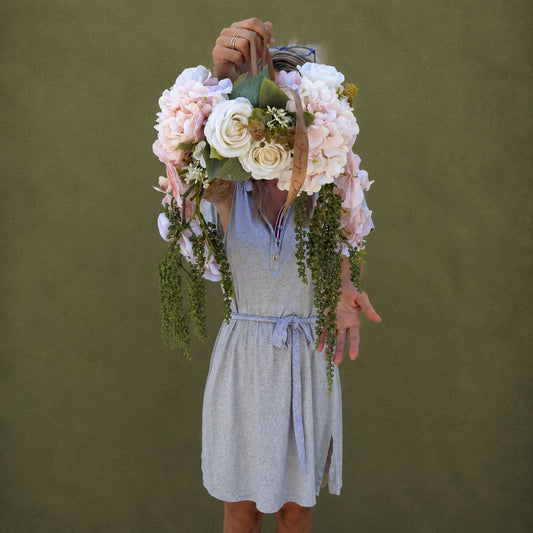 Double Cascade Bridal Bouquet – White Garden Collection