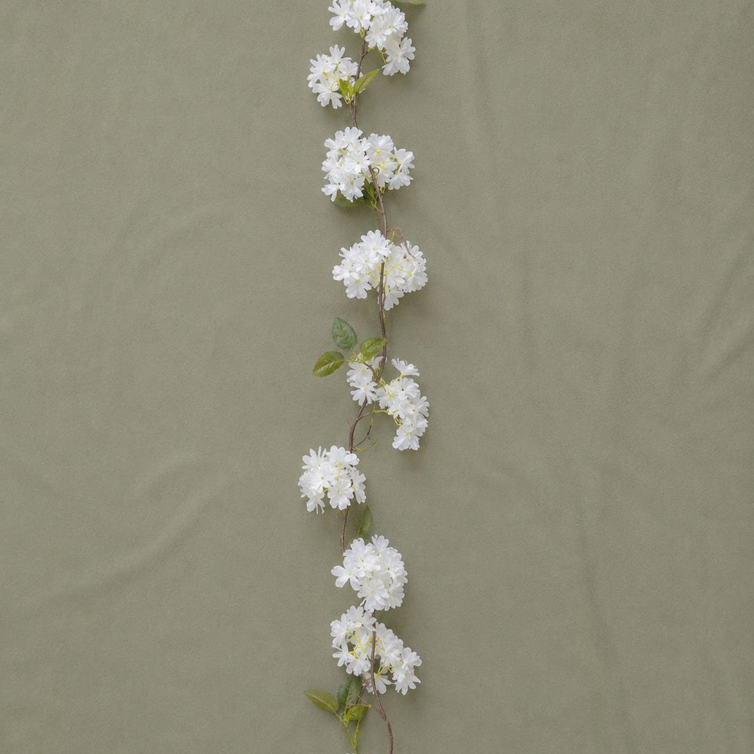 White & Pink Hydrangea Garland – 6.2 ft | Artificial Floral Vine