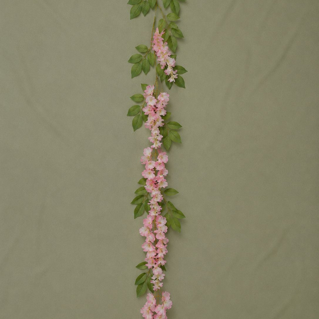 Pink Wisteria Garland – 6.6 ft | Artificial Hanging Floral Vine