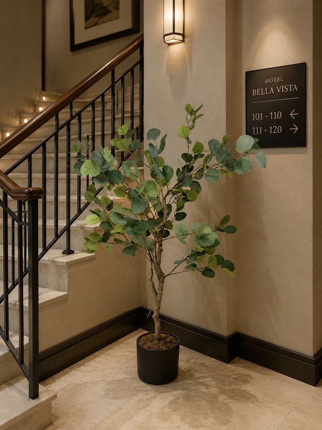 Artificial Eucalyptus Tree 51 in  with Black Pot