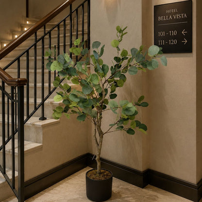Eucalyptus with Pot (130cm) – Premium Mid-Tall Artificial Floor & Console Tree