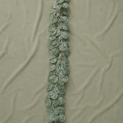 Luxury Silver Dollar Artificial Eucalyptus Garland – Premium 6.9ft Greenery Runner