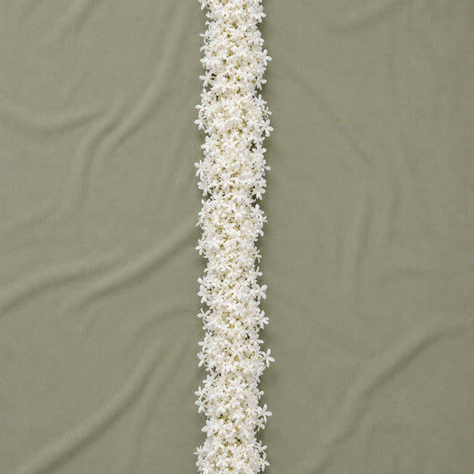 White Jasmine Garland (6.2ft) – Premium Real-Touch Artificial Floral Greenery Runner