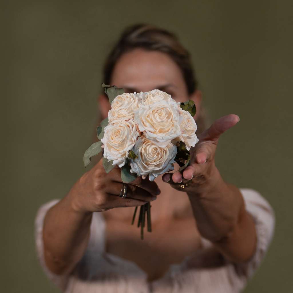Preserved Look Rose Bouquet | 6-Stem Faux Roses | Artificial Flowers Miami