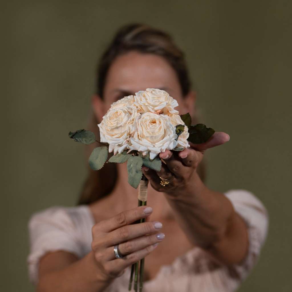 Preserved Look Rose Bouquet | 6-Stem Faux Roses | Artificial Flowers Miami