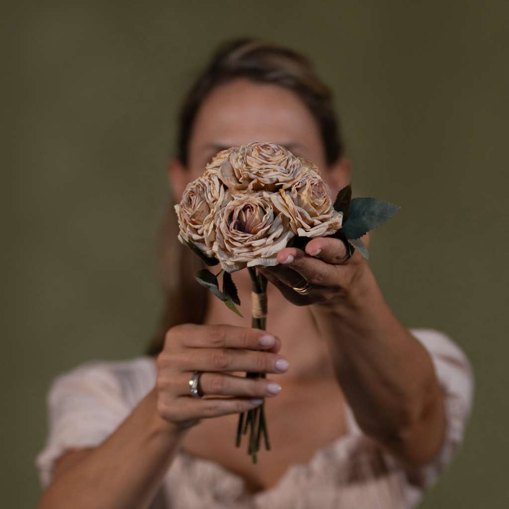 Preserved Look Rose Bouquet | 6-Stem Faux Roses | Artificial Flowers Miami
