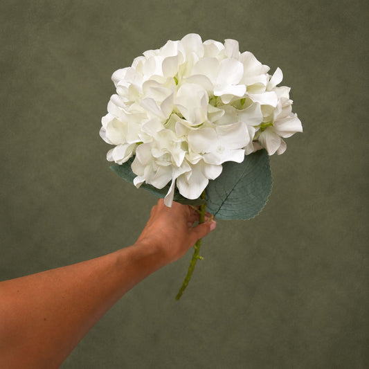 Blush Pink Artificial Hydrangea Stem (80cm) – Premium Tall Faux Wedding Bloom