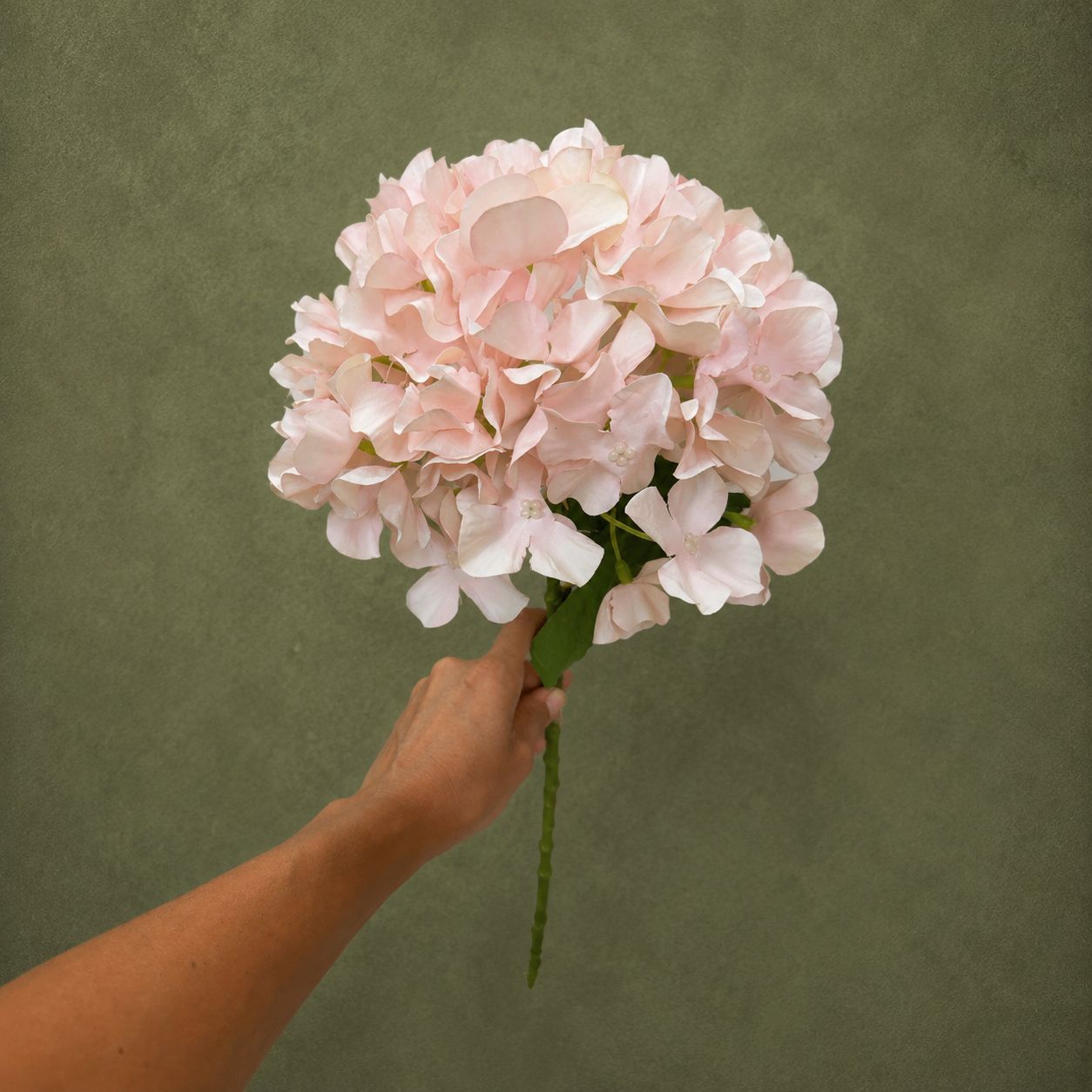 Blush Pink Artificial Hydrangea Stem – 80 cm | Premium Faux Flower