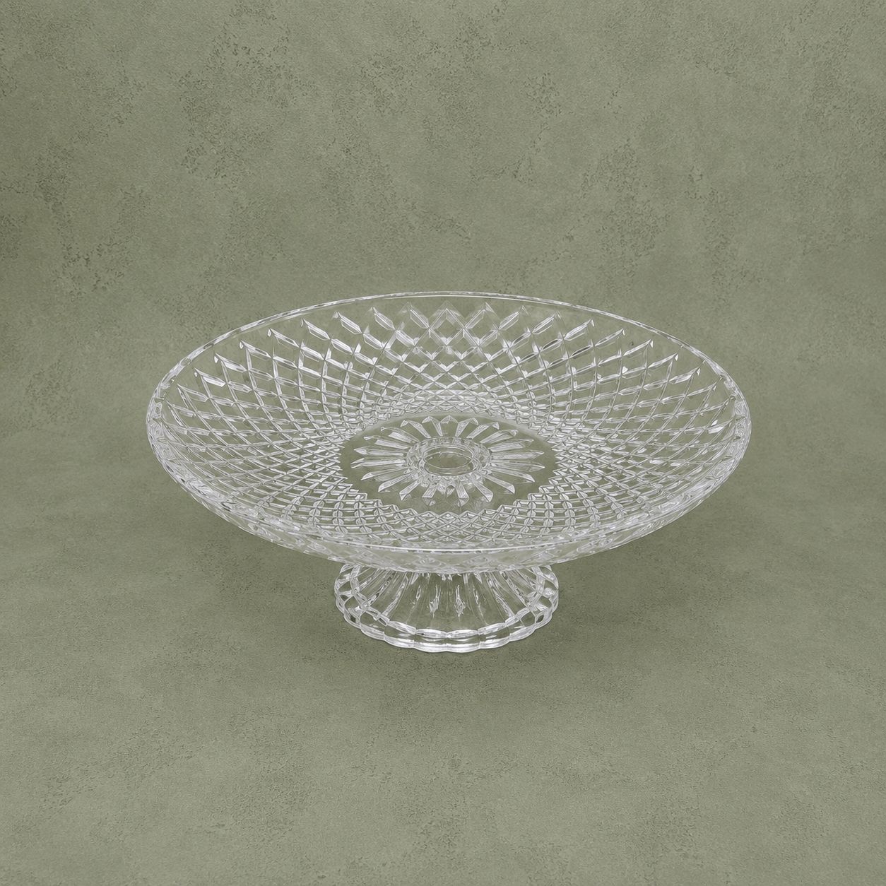 Rectangular Glass Cake Stand with Pedestal – Dessert Display Tray for Weddings & Events