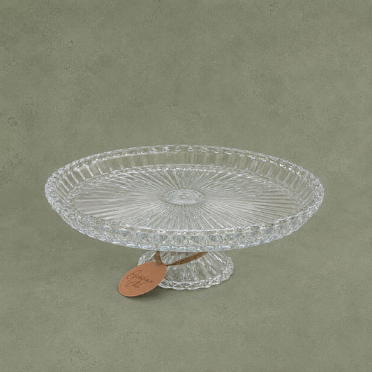 Large Crystal Cake Stand with Pedestal – Premium Luxury Event Dessert Display