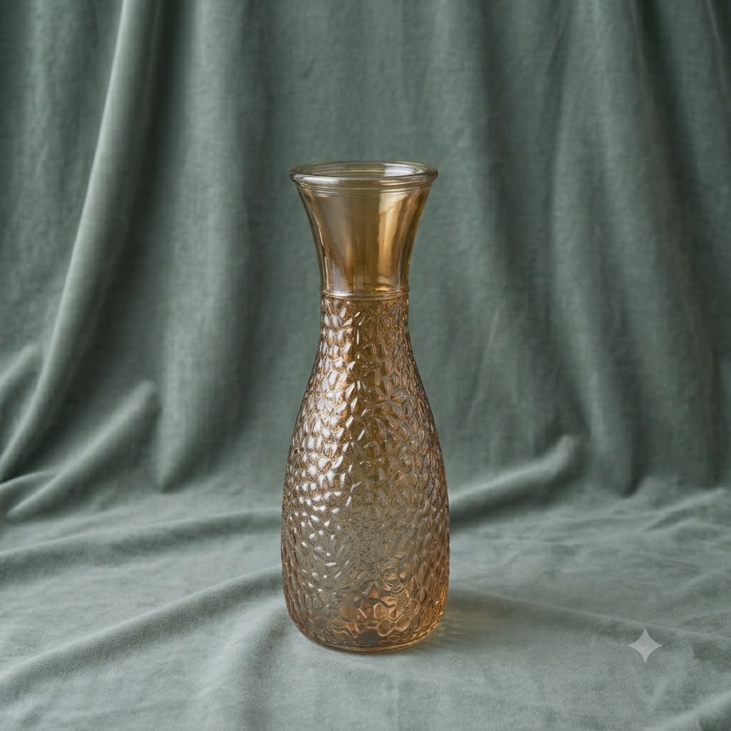 Hammered Glass Vase Centerpiece – Premium Artisanal Vessel for Artificial Florals